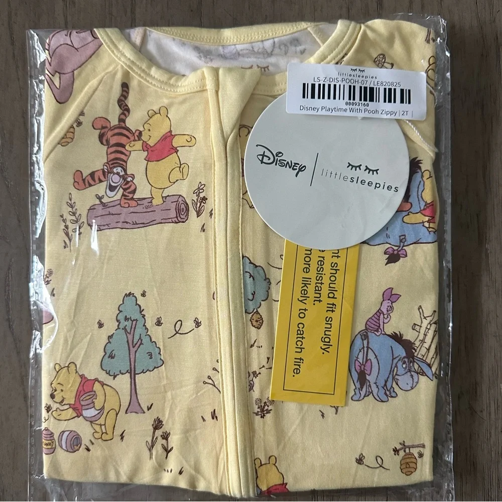Little Sleepies Bamboo Zippy Disney Playtime with Pooh Unisex Size 2T Tigger NWT